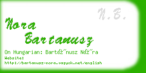 nora bartanusz business card